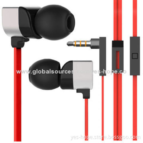 Original Fashionable In-ear Flat Cable Earphones, 20Hz to 20kHz Frequency Response